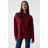 Grimelange Rıcennı Kadın Bisiklet Yaka Oversize Bordo Sweatshirt