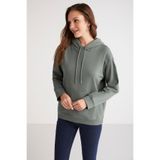 GRIMELANGE RITIKA Kadın İçi Polarlı Yumuşacık Yeşil Sweatshirt