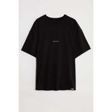 GRIMELANGE Rıver Erkek Nakış Işlemeli Oversize %100 Organik Pamuk Örme Siyah T-shirt