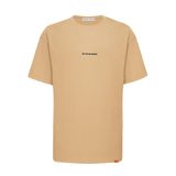 Grimelange Rıver Erkek Oversize Fit Önü Nakışlı%100 Pamuklu Bej T-Shirt