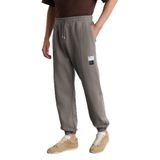 Grimelange Rowan Erkek Organik Pamuklu Relaxed Fit İçi Polarlı Süs etiketli Jogger Eşofman Altı, Gri, 2XL