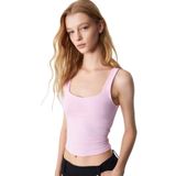 Grimelange Sanuki Kadın Slim Kısa Oyuk Yaka Pembe Bluz, XL