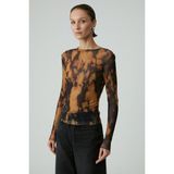 Grimelange SARAI Kadın Desenli Uzun Kollu Slim Fit Desenli Bluz - XS