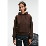 GRIMELANGE SELENE Kadın Kapüşonlu Kangru Cepli Regular Fit Kahverengi Sweatshirt