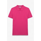 GRIMELANGE SKYLOOM Erkek %100 Pamuk Kısa Kollu Regular Fit Fuşya Polo Yaka T-shirt