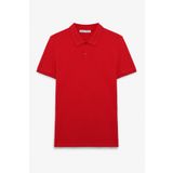 GRIMELANGE SKYLOOM Erkek %100 Pamuk Kısa Kollu Regular Fit Kırmızı Polo Yaka T-shirt