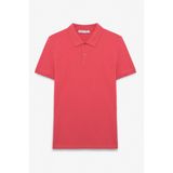 Grimelange SKYLOOM Erkek %100 Pamuk Kısa Kollu Regular Fit Nar Çiçeği Polo Yaka T-shirt - Nar Çiçegi