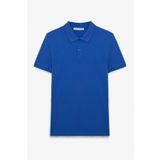 GRIMELANGE SKYLOOM Erkek %100 Pamuk Kısa Kollu Regular Fit Saks Mavi Polo Yaka T-shirt