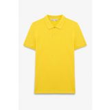 GRIMELANGE SKYLOOM Erkek %100 Pamuk Kısa Kollu Regular Fit Sarı Polo Yaka T-shirt