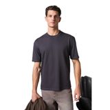 GRIMELANGE Solo Erkek %100 Organik Pamuklu Kalın Dokulu Comfort Fit Bisiklet Yakalı Füme T-Shirt