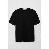 Grimelange Solo Erkek %100 Organik Pamuklu Kalın Dokulu Comfort Fit Bisiklet Yakalı T-shirt, Siyah, 2XL