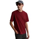 Grimelange Solo Erkek%100 Organik Pamuklu Kalın Dokulu Comfort Fit Bisiklet Yakalı Bordo T-Shirt, XL