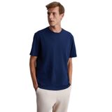 Grimelange Solo Erkek%100 Organik Pamuklu Kalın Dokulu Comfort Fit Bisiklet Yakalı Lacivert T-Shirt, 2XL