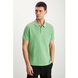 GRIMELANGE Tarnex Erkek %100 Pamuk Kısa Kollu Regular Fit Yeşil Polo Yaka T-shirt