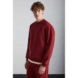 Grımelange Travıs Erkek Organik Kumaşlı Yumuşacık Regular Fit Yuvarlak Yakalı Bordo Sweatshirt Bordo