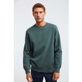 GRIMELANGE Travıs Erkek Organik Kumaşlı Yumuşacık Regular Fit Yuvarlak Yakalı Koyu Yeşil Sweatshirt