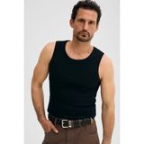 Grimelange Trevıso Erkek Yumuşak ve Esnek Kumaşlı Organik Pamuklu Slim Fit Siyah Atlet