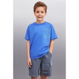 GRIMELANGE Ulyse Erkek Saks Mavi T-shirt