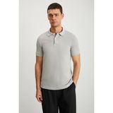 Grimelange Vernon Erkek Soluk Efektli Gri Polo Yaka T-Shirt