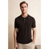 Grimelange Vesto Erkek Triko Acı Kahve Polo Yaka T-Shirt