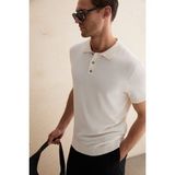 Grimelange Vesto Erkek Triko Ekru Polo Yaka T-Shirt