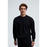 Grimelange VIENTO Erkek Bisiklet Yaka Uzun Kollu Regular Fit Siyah Sweatshirt - 2XL