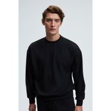 GRIMELANGE VIENTO Erkek Bisiklet Yaka Uzun Kollu Regular Fit Siyah Sweatshirt