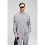 GRIMELANGE VIENTO Erkek Bisiklet Yaka Uzun Kollu Regular Fit Sweatshirt Gri