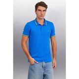 Grimelange Xander Erkek Saks Mavi Polo Yaka T-Shirt