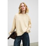 Grimelange ZEPHIRA Kadın Yumuşak Ve Esnek Kumaşlı Yuvarlak Yakalı Vizon Sweatshirt - Vizyon