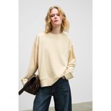 GRIMELANGE ZEPHIRA Kadın Yumuşak Ve Esnek Kumaşlı Yuvarlak Yakalı Vizon Sweatshirt