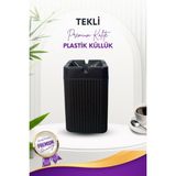 Grimor Life 1 Adet Kare Siyah Çizgili Dekoratif Plastik Kokusuz Yanmaz Küllük Kül Tablası - TEKLİ