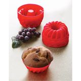 Grimor Life 12 Li Yıkanabilir Mini Kek Muffin Pişirme Kalıbı, Silikon Muffin, Cupcake Kalıbı Karma