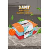 Grimor Life 3 Adet Mikrofiber Lifli Bulaşık Süngeri – Dayanıklı ve Hijyenik Temizlik Süngeri Seti