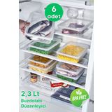 Grimor Life 6 Adet Derin Dondurucu Saklama Kabı Seti 2,3 Lt Şeffaf- Buzdolabı Düzenleyici -Dipfriz