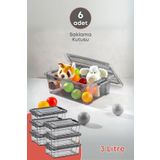 Grimor Life 6 Adet Kilitli Saklama Kutusu Dolap İçi Düzenleyici Organizer Saklama Kabı 3 Lt Gri