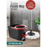 Grimor Life Turbo Pedallı Mop Temizlik Seti Kova Paspas 16 lt - Siyah