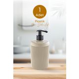 grimorlife 1 Adet Akrilik Sıvı Sabunluk Mutfak Banyo Sabunluk Seti- 450 ml CAM DEĞİLDİR- Bej