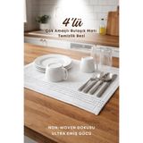 grimorlife 4 Adet 50x70 cm Büyük Boy Kalın Bez Bulaşık Kurutma Matı – Emici Tezgah Altlığı (4'lü Set)