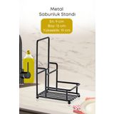 grimorlife Metal Tekli Bulaşık Deterjanı Sabunluk Standı-Bez Askılığı