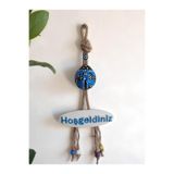 Grimsi Mavi Uğur Böceği Hoşgeldiniz Dekoratif Kapı Duvar Süsü