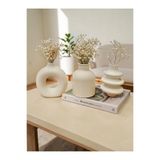 Grimsi Modern Minimal 3’lü Dekoratif Vazo Seti – 10 cm – Masa Üstü Salon Objesi (Çiçek Hariç)
