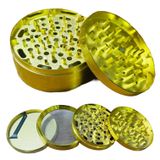 GRINDER Parçalayıcı Metal baharat öğütücü herb spice 4 katmanlı 40MM / 50MM / 63MM (GOLD, 100MM)
