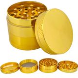 GRINDER Parçalayıcı Metal baharat öğütücü herb spice 4 katmanlı 40MM / 50MM / 63MM (GOLD, 40MM)