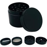 GRINDER Parçalayıcı Metal baharat öğütücü herb spice 4 katmanlı 40MM / 50MM / 63MM (SIYAH, 40MM)