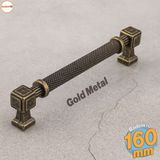 Grip Desenli Antik Sarı Metal Kulp 160 Mm Mobilya Çekmece Mutfak Dolabı Dolap Modern Kapak Kulpları