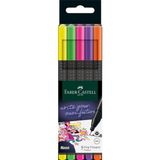 Grip Finepen Ince Keçe Uçlu Kalem Seti, 5’li, Neon Renkler, 0.4 Mm, Metal Destekli, Ergonomik Üçgen Gövde