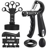 Grip Strength Trainer Kit (5'li Paket) El Kavrama Güçlendirici, El Uzatma Egzersizi, Parmak Sedye, Stres Giderici Top ve Önkol Egzersiz Halkası, Kas Geliştirme ve Yaralanma İyileştirme için