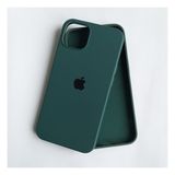 Gritty iPhone 13 Uyumlu Lansman Içi Kadife Silikon Telefon Kılıfı - Haki Yeşil