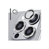 Gritty iPhone 15 Pro Max İle Uyumlu 9H Temperli Cam Kamera Lens Koruyucu, Diamond Gümüş